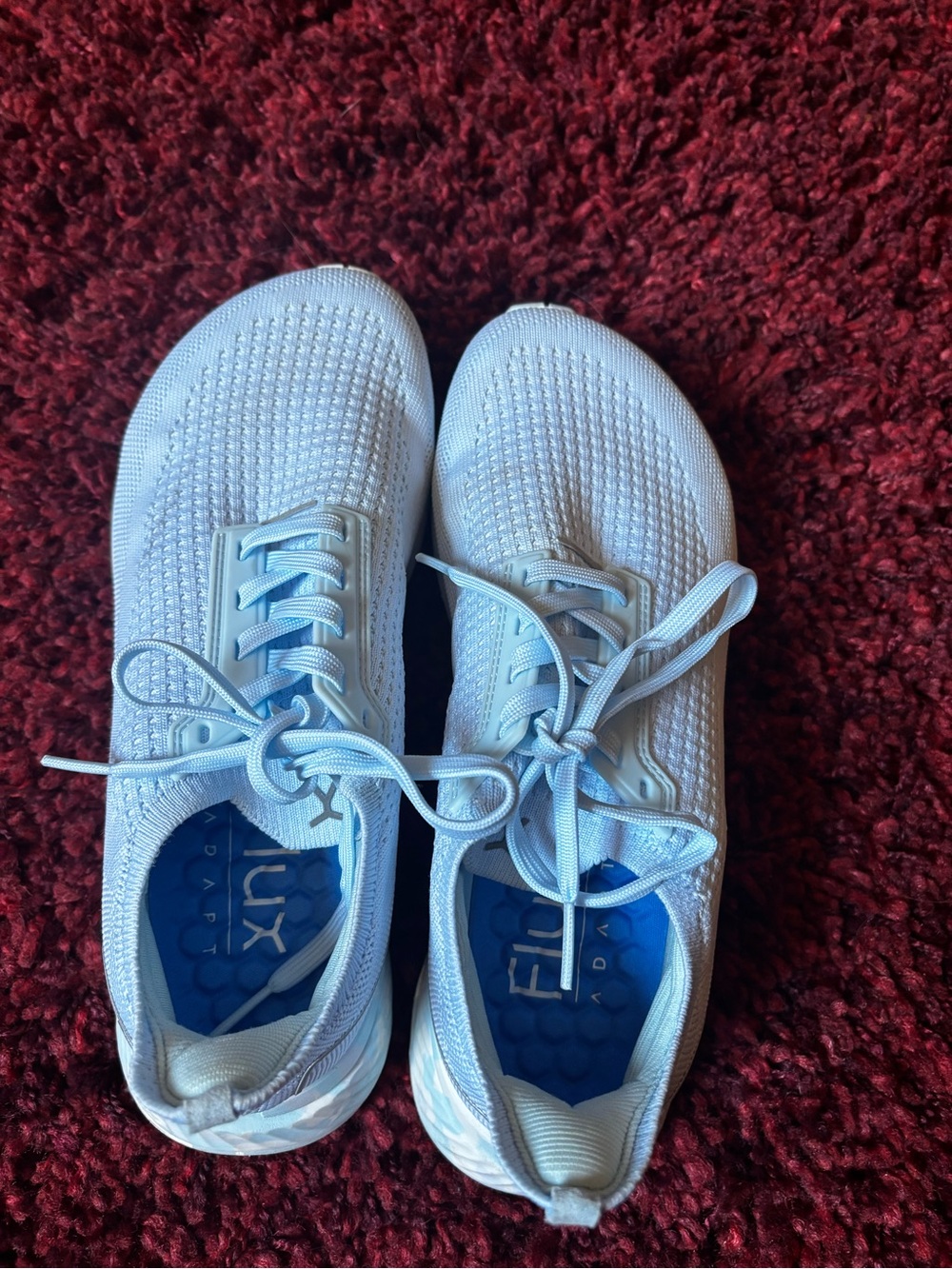 Flux Light Blue Knit Women's and Men’s Sneakers - Comfortable Lace-Up Trainers - Picture 7 of 10